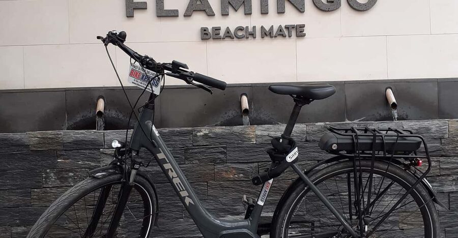 Electric City Bike Rental with Hotel Delivery - The e-bike setup: Bosch motor, helmet, lock, and frame fit
