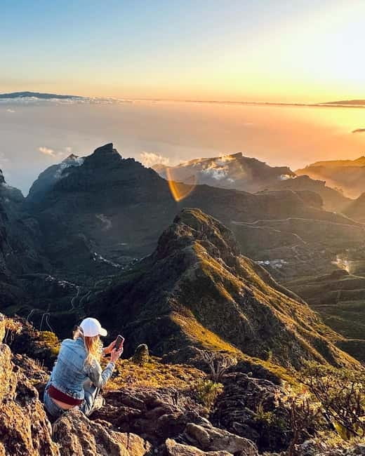 Hike above Masca through relict woods. SMALL GROUPS. - Masca Gorge overlooks and the road that looks unreal from above