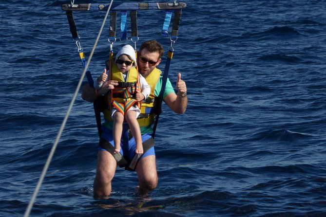 Parascending Tenerife. Stroll above the south Tenerife sea - Entering the Parasailing Zone at Puerto Colón