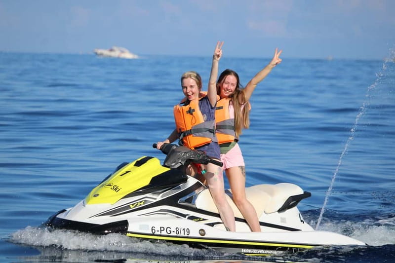 Puerto Colón: Tenerife Coast Jet Ski Tour with Photos - Speedboat transfer, then Costa Adeje on a Yamaha