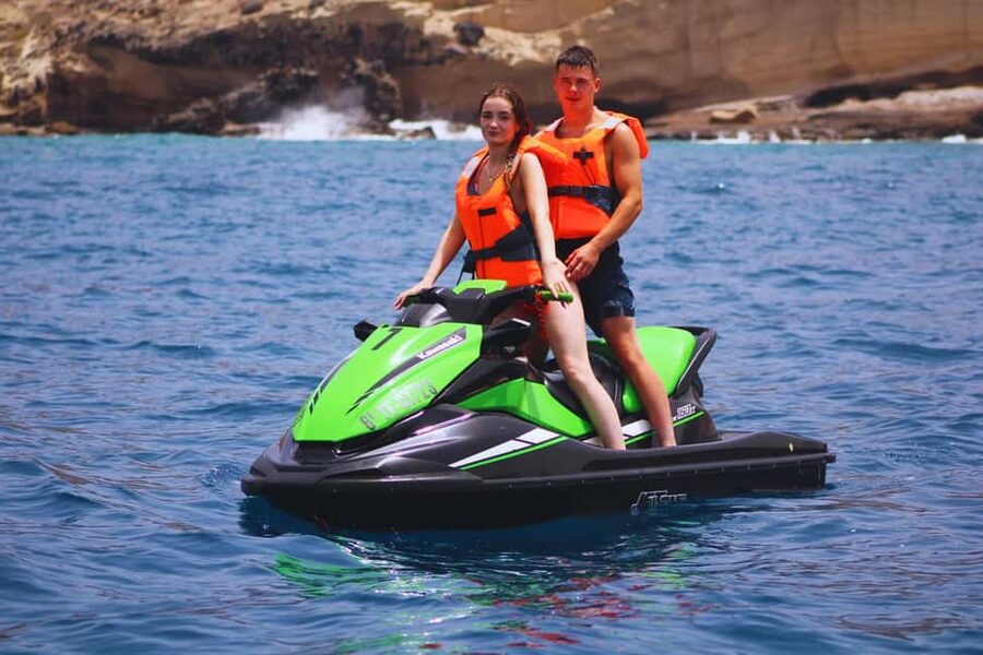 Puerto Colón: Yamaha Jet Ski Tour Along Tenerife's Coast - The secret stop for photos and a quick swim