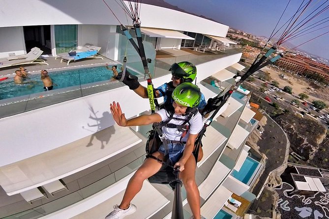 SILVER 1000m paragliding tandem flight above South Tenerife - Price and what $156.19 buys you, plus the optional photo decision