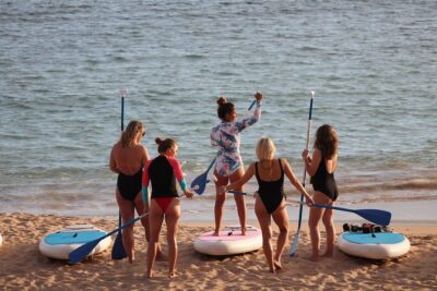 sunset stand up paddle
