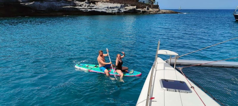 Tenerife: PRIVATE Catamaran cruise with Lunch and Drinks - Water toys you will actually use: SUP, snorkeling gear, and floating comfort