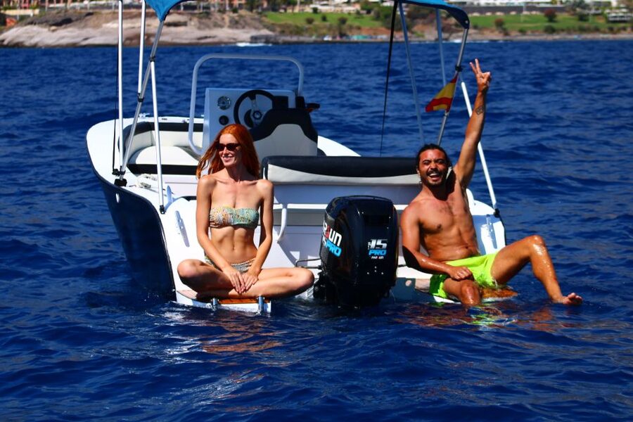 Tenerife: Rent a Boat with No License, Self Drive - Snorkeling Equipment, Cooler Box, Shade, and Music