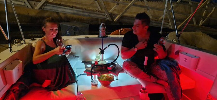 Tenerife South: Romantic Night Cruise - La Caleta Bay anchor time: snacks, champagne or wine, and hookah