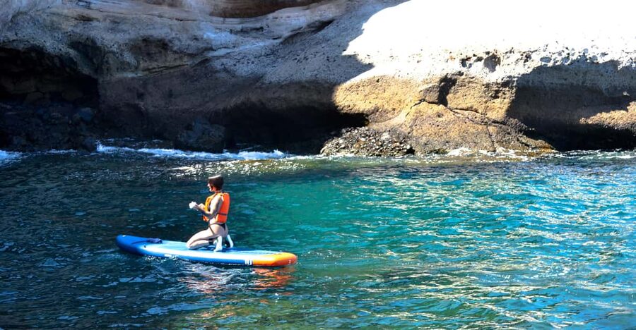TENERIFE SUR | unforgettable SUP - SNORKELING EXPERIENCE - Paddling to hidden coves in protected water