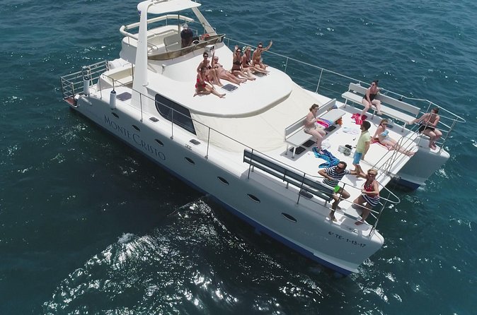 Whale and Dolphin Watching Catamaran with Transfer and Buffet - The middle of the trip: drinks, tapas, and a swim stop